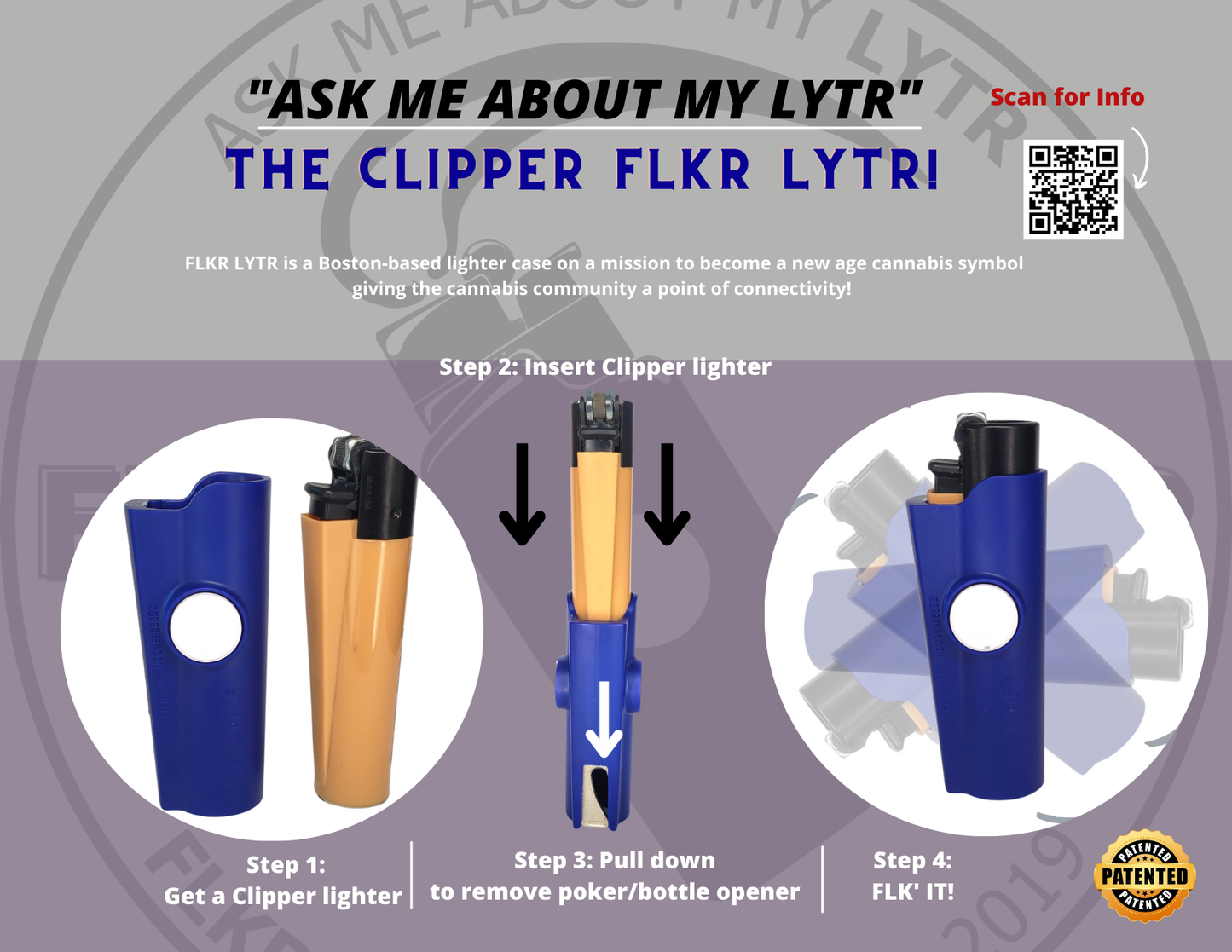 FLKR LYTR® Fidget Spinner Lighter Case Limited Edition "Trump Mug Shot" for Clipper Lighter® Case