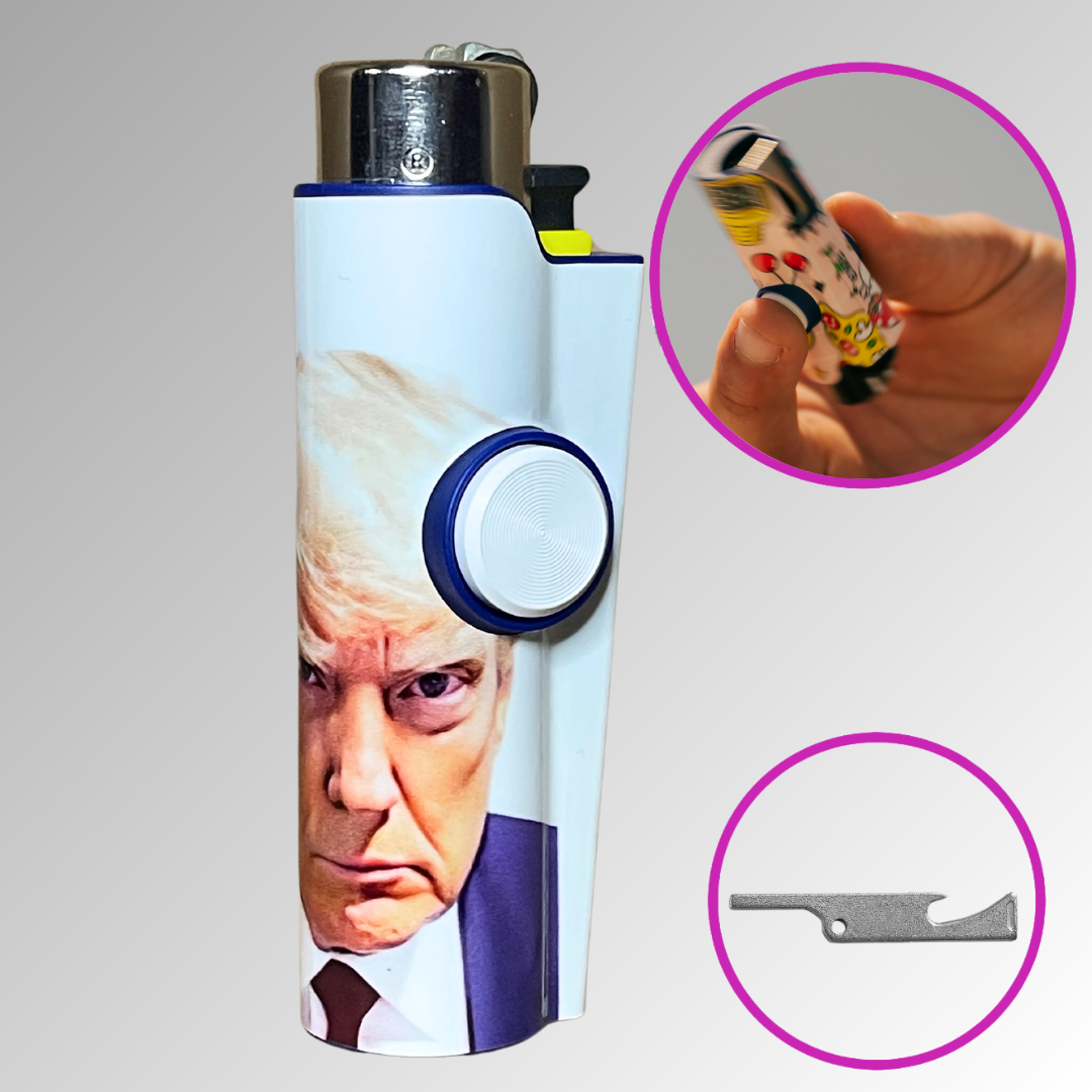 FLKR LYTR® Fidget Spinner Lighter Case Limited Edition "Trump Mug Shot" for Clipper Lighter® Case